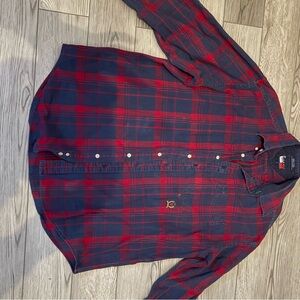 Tommy Hilfiger Red and Gray Plaid Shirt